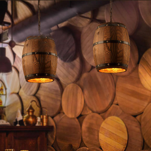 Arlo – Lustre Bar en Bois Rustique