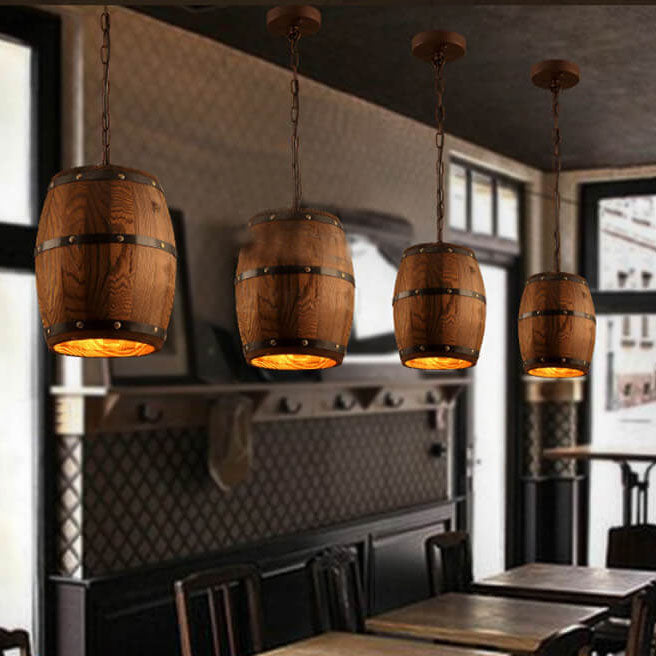 Arlo – Lustre Bar en Bois Rustique