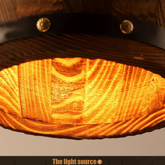 Arlo – Lustre Bar en Bois Rustique