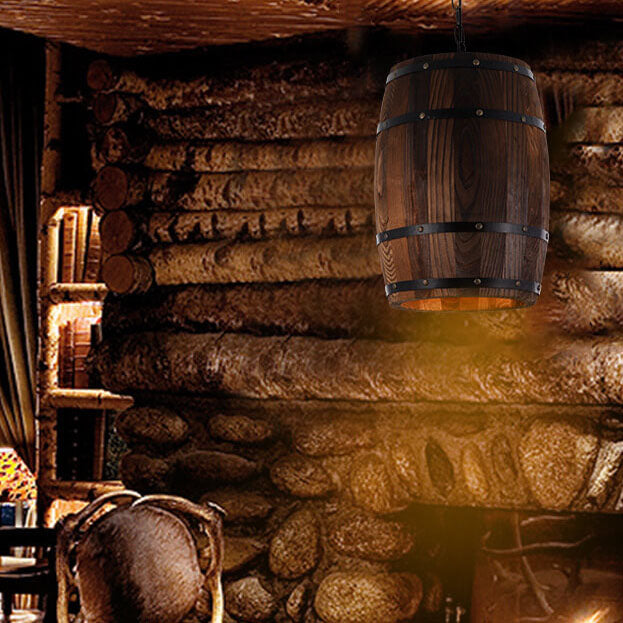 Arlo – Lustre Bar en Bois Rustique