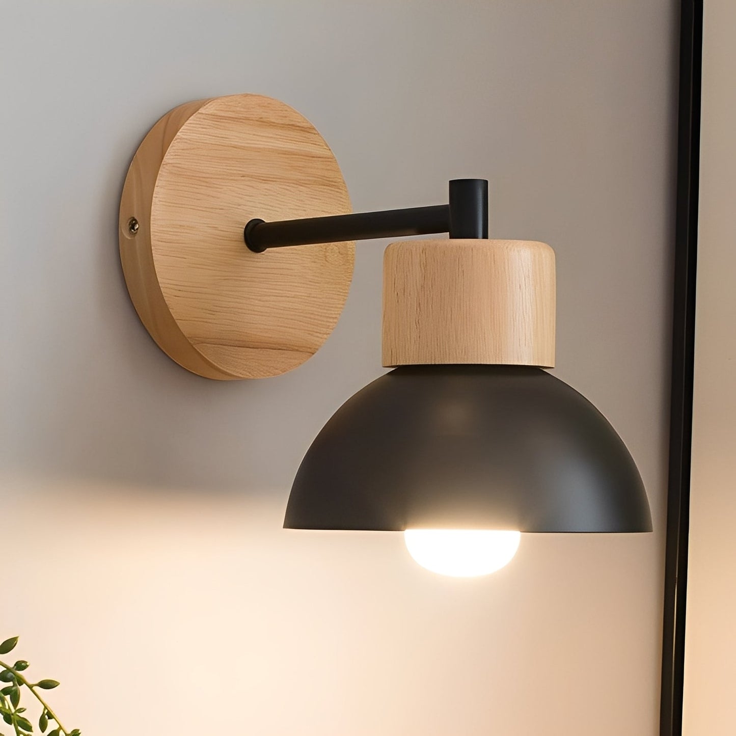 Elian – Applique Murale en Bois Semi-Ronde