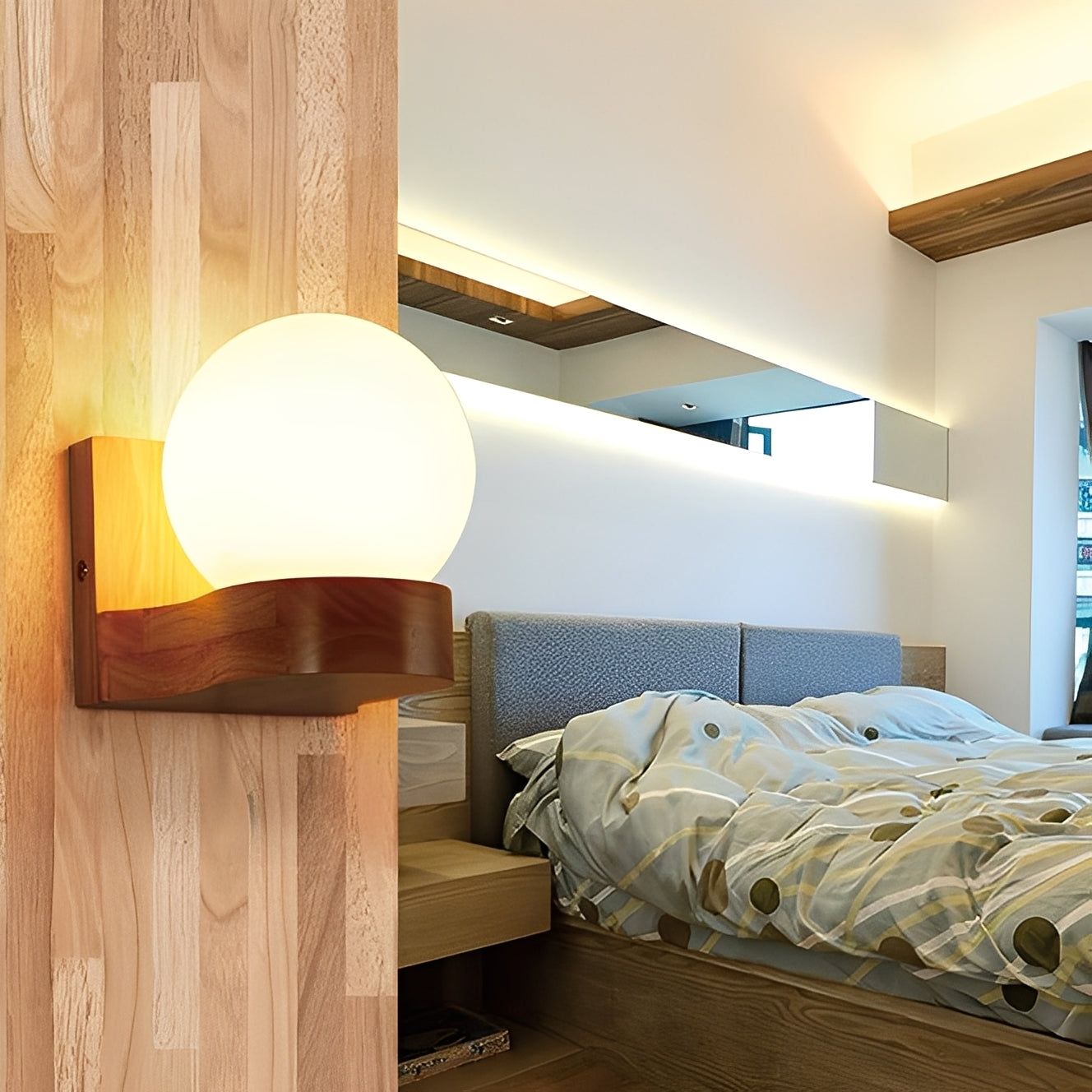 Alvaro – Lampe Murale en Bois Noble