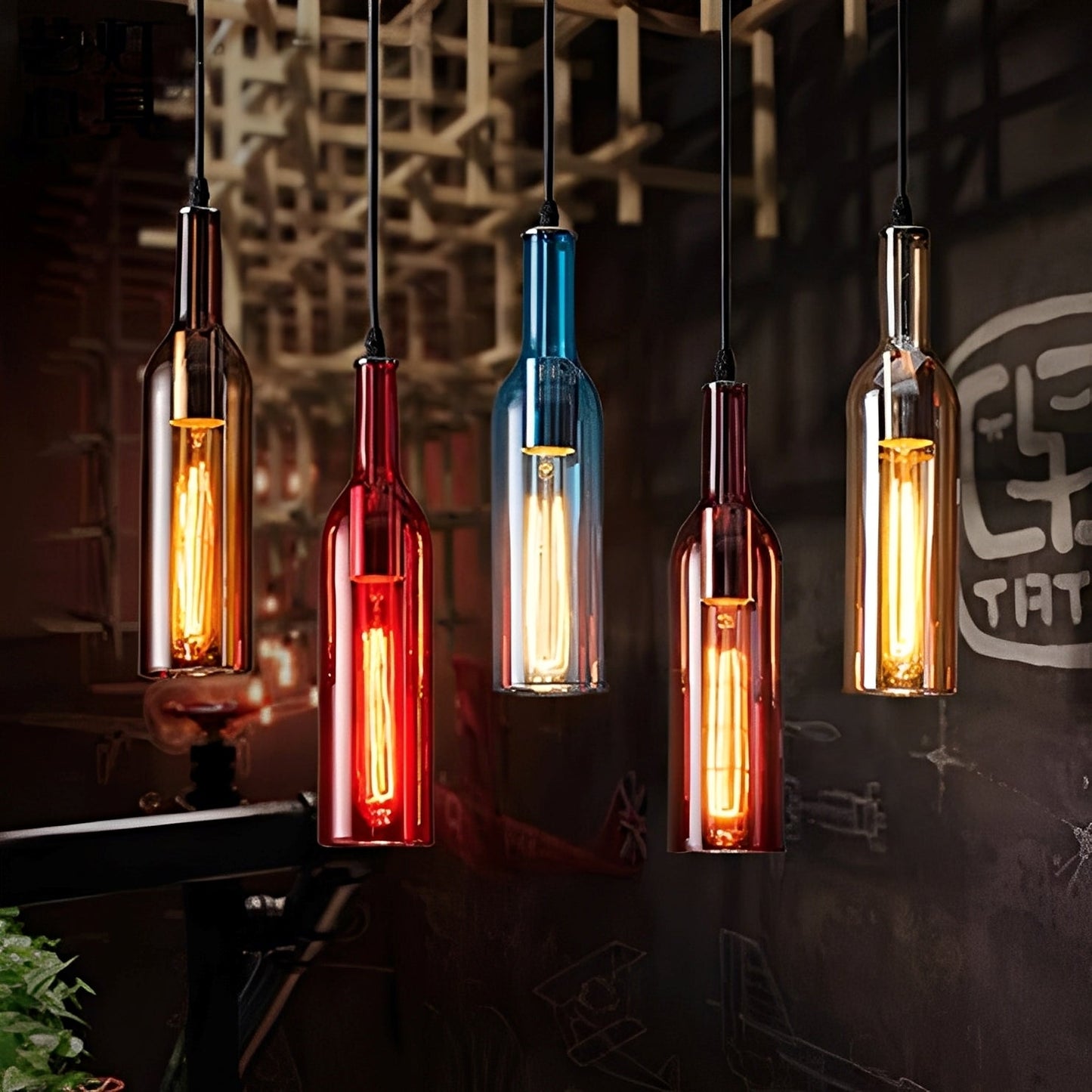 Yvette – Lampe Suspendue Industrielle Bouteilles de Bière