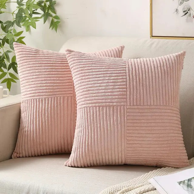 Housse De Coussin Minimaliste En Velours Côtelé Pour Canapé