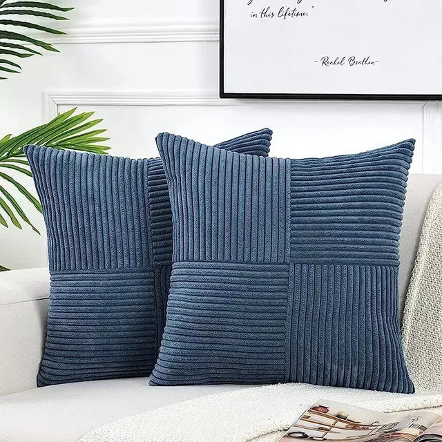 Housse De Coussin Minimaliste En Velours Côtelé Pour Canapé