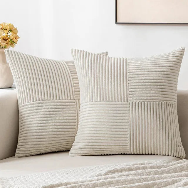 Housse De Coussin Minimaliste En Velours Côtelé Pour Canapé
