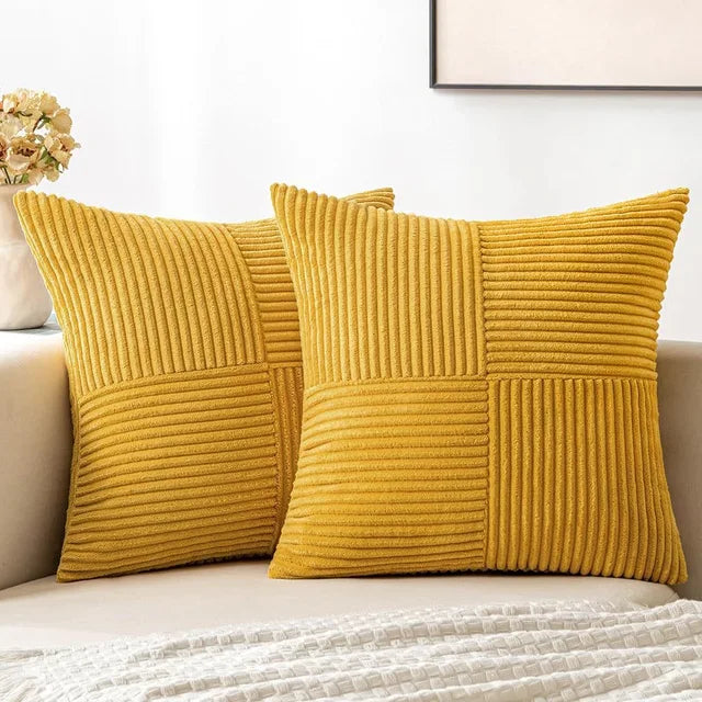 Housse De Coussin Minimaliste En Velours Côtelé Pour Canapé