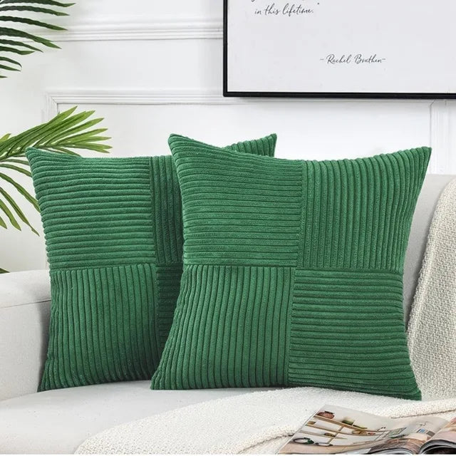 Housse De Coussin Minimaliste En Velours Côtelé Pour Canapé