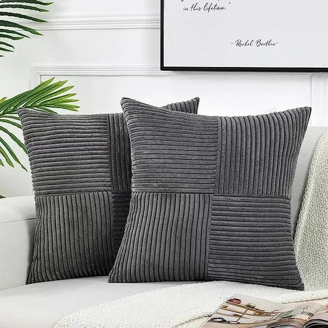 Housse De Coussin Minimaliste En Velours Côtelé Pour Canapé