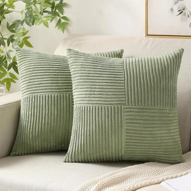 Housse De Coussin Minimaliste En Velours Côtelé Pour Canapé