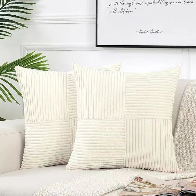 Housse De Coussin Minimaliste En Velours Côtelé Pour Canapé