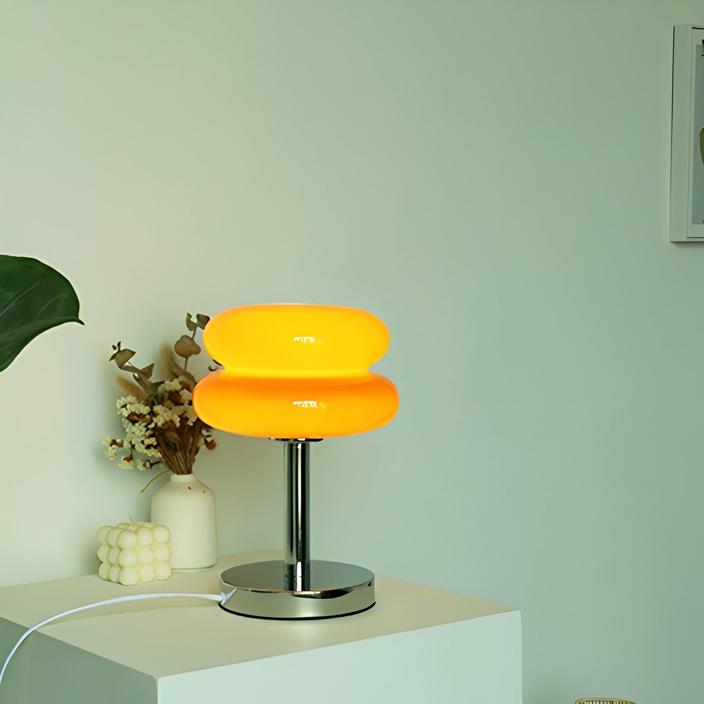Miyu – Lampe en verre décorative style crème