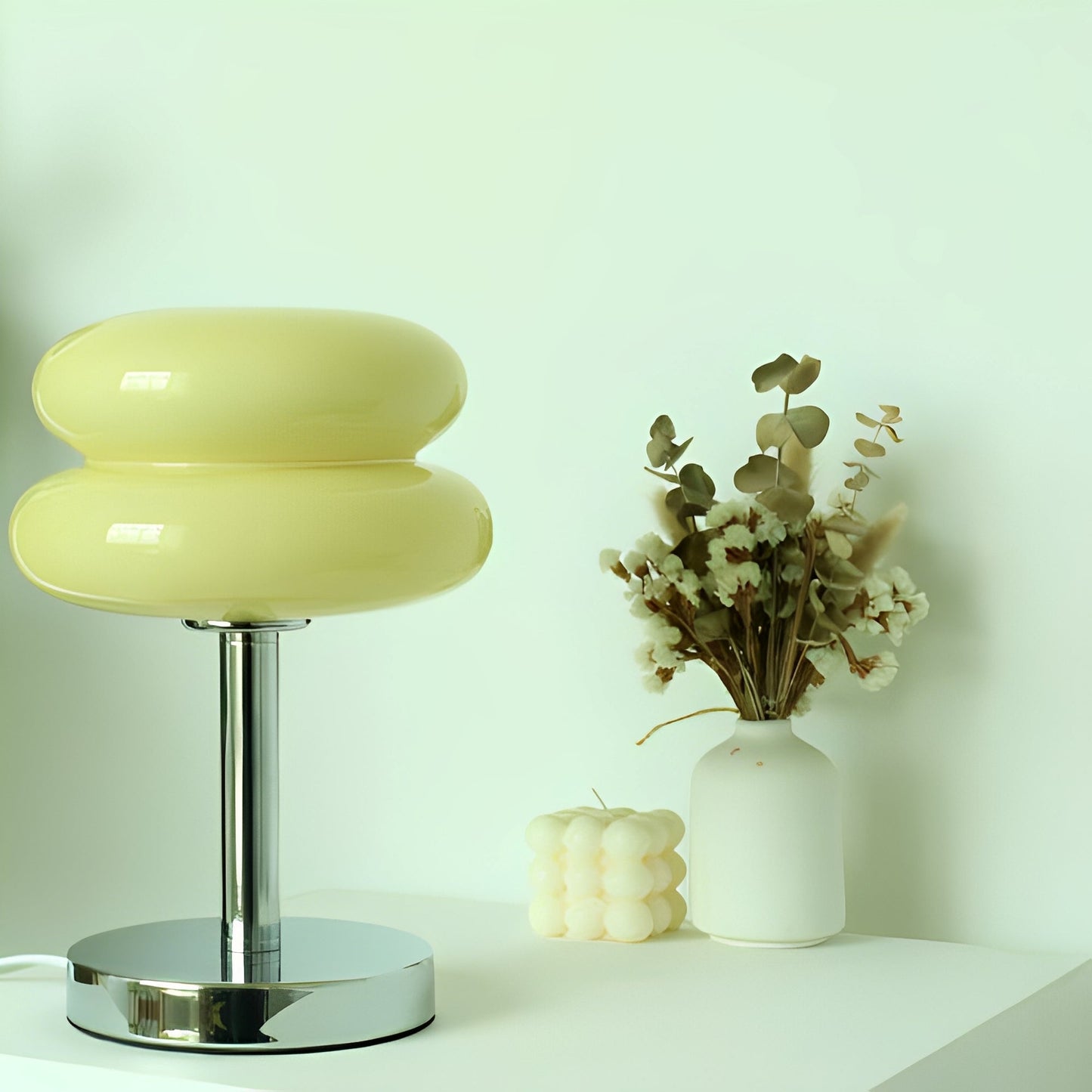 Miyu – Lampe en verre décorative style crème