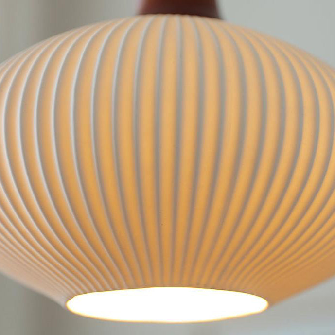 Haru – Lampe Suspendue en Bois et Céramique Rustique