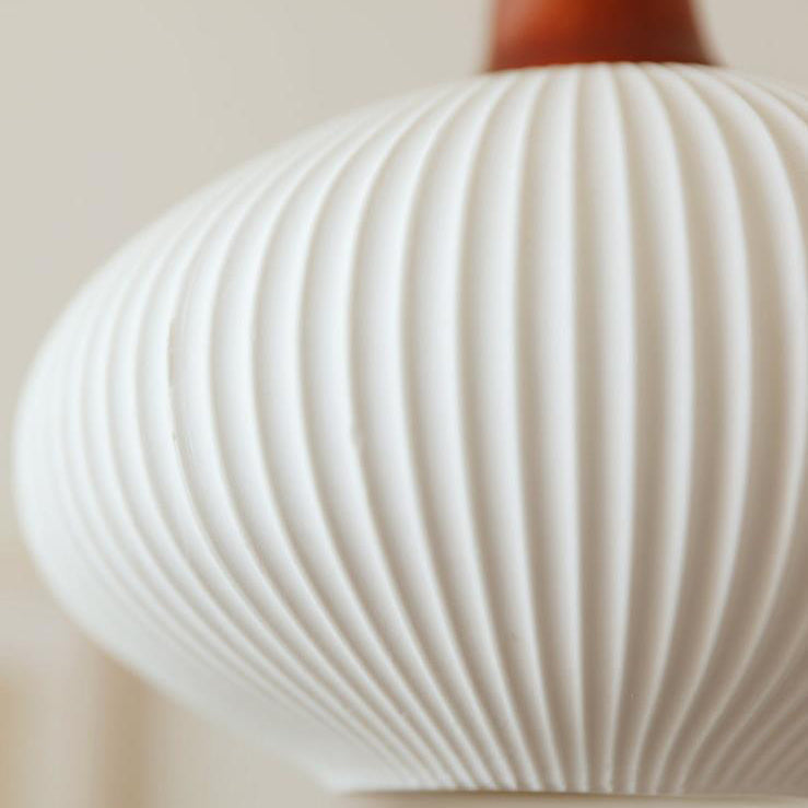 Haru – Lampe Suspendue en Bois et Céramique Rustique