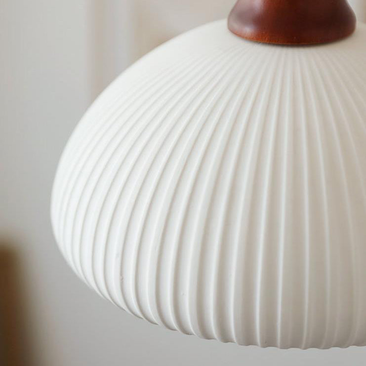 Haru – Lampe Suspendue en Bois et Céramique Rustique