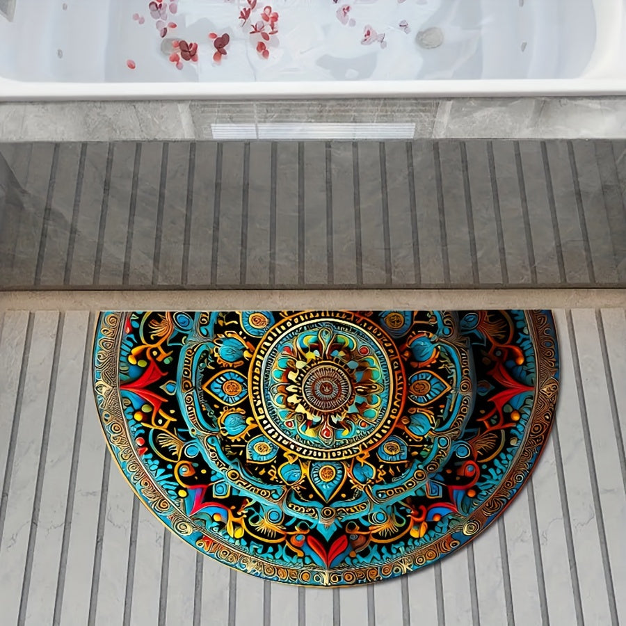 Tapis d'entrée imprimé style demi-lune