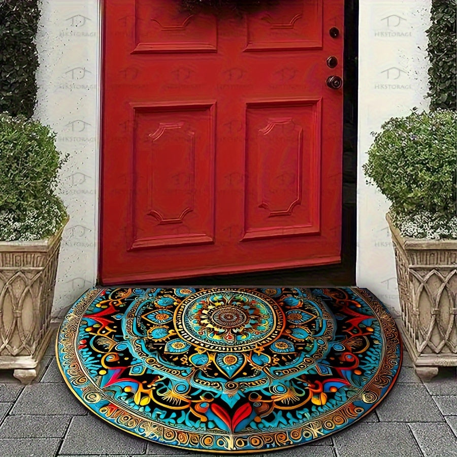 Tapis d'entrée imprimé style demi-lune