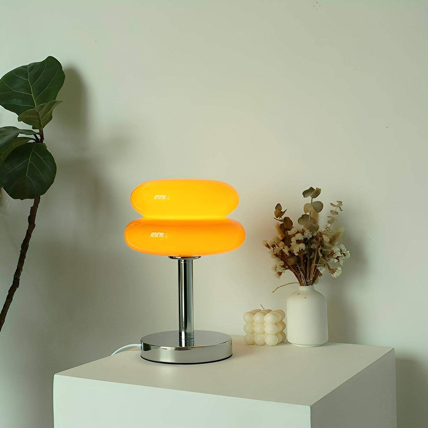 Miyu – Lampe en verre décorative style crème