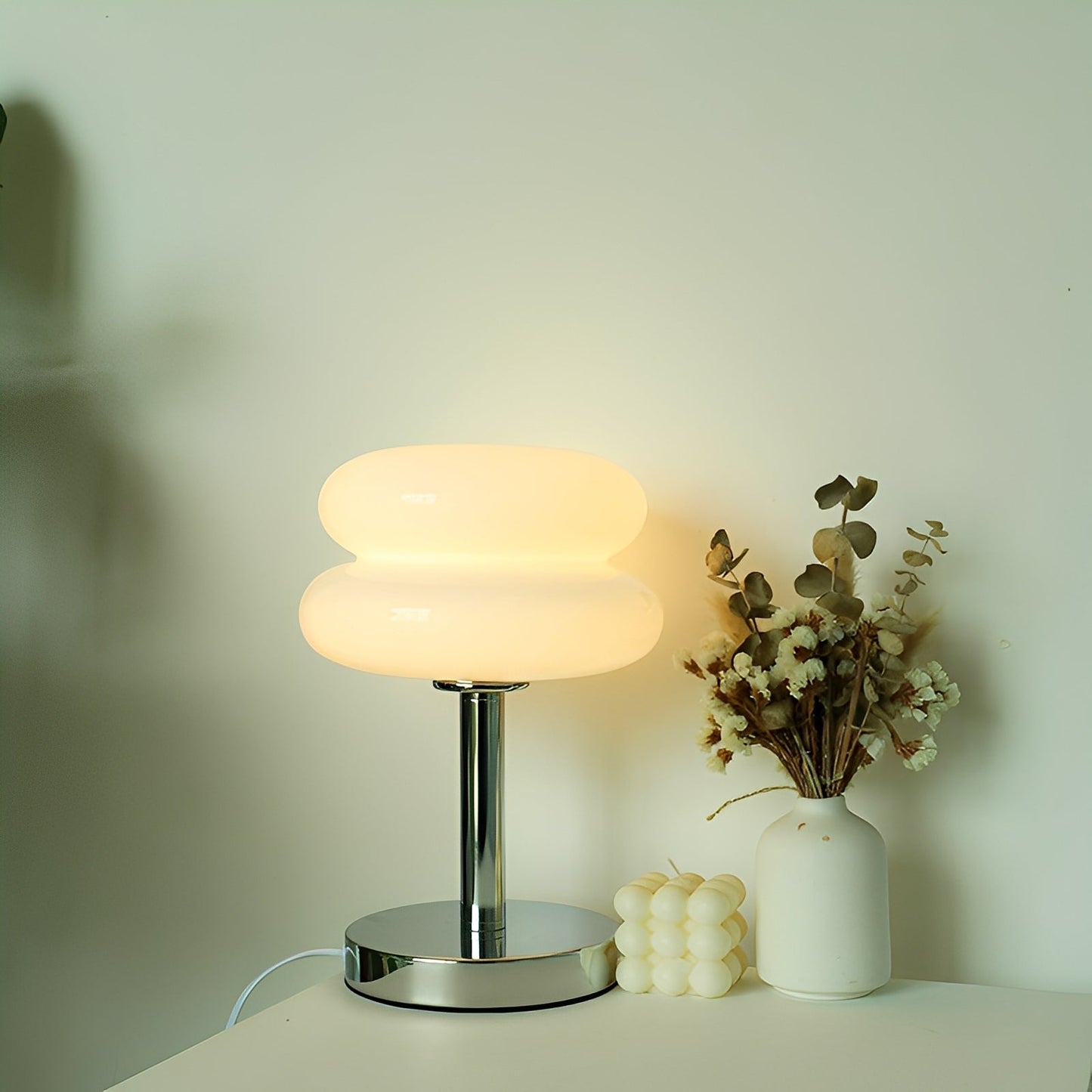 Miyu – Lampe en verre décorative style crème
