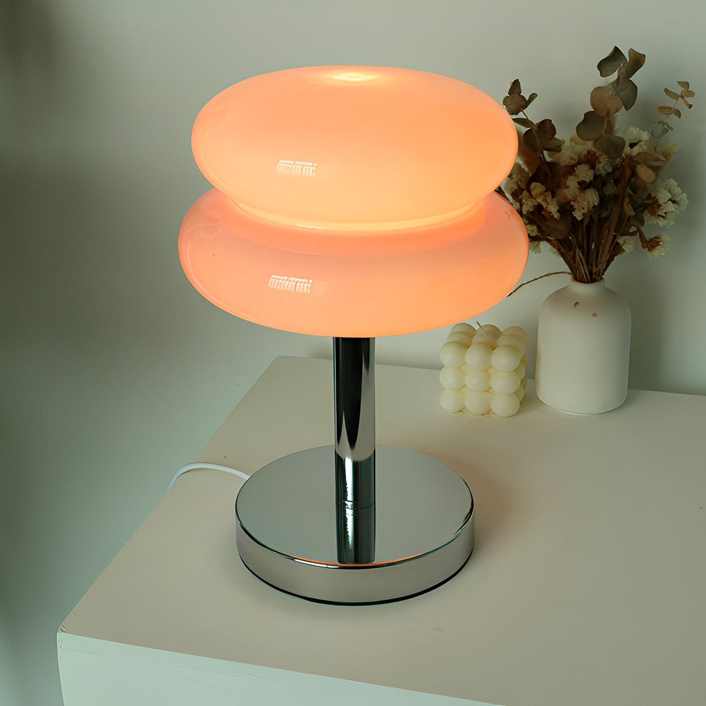Miyu – Lampe en verre décorative style crème