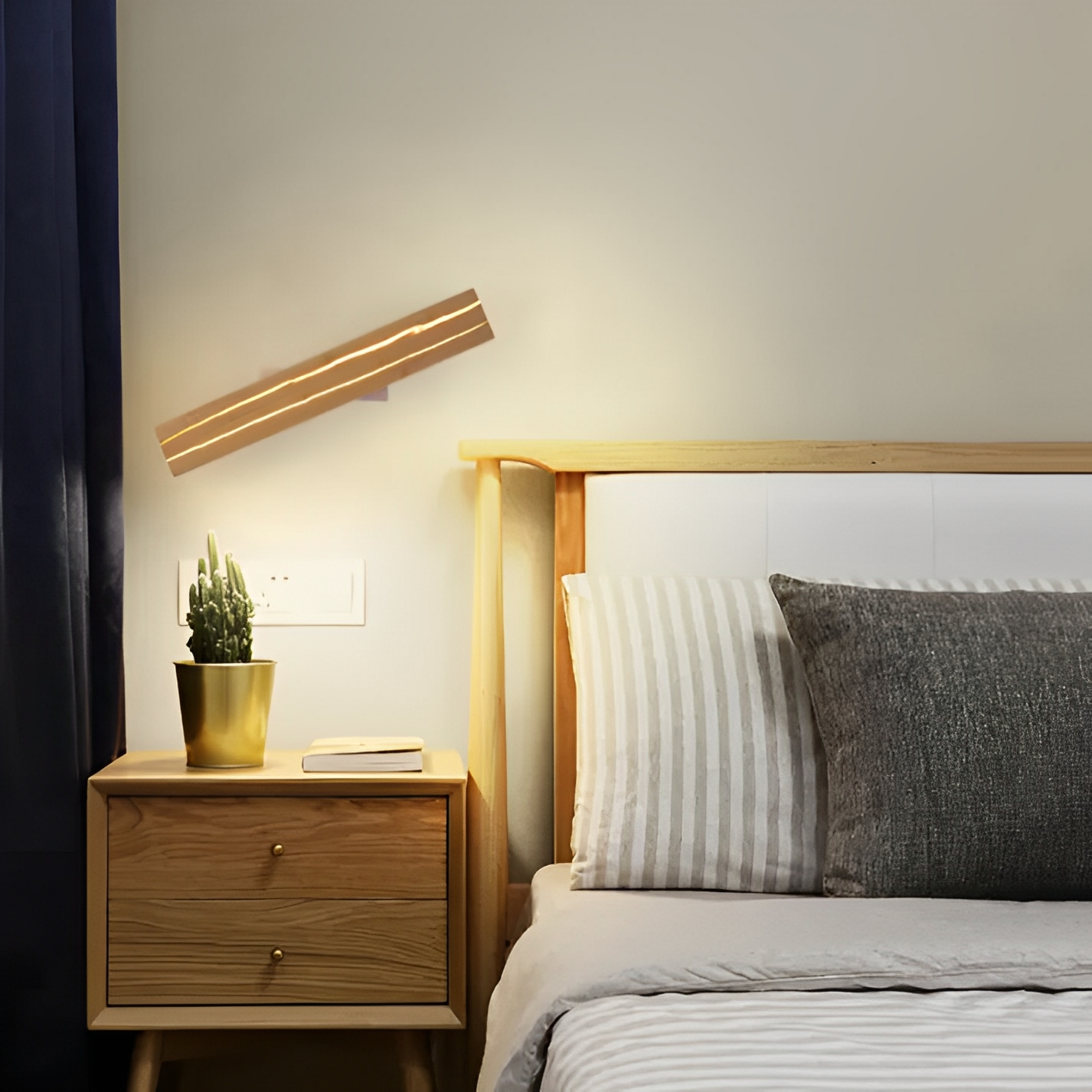 Ewan – Applique murale moderne avec aspect fissure bois
