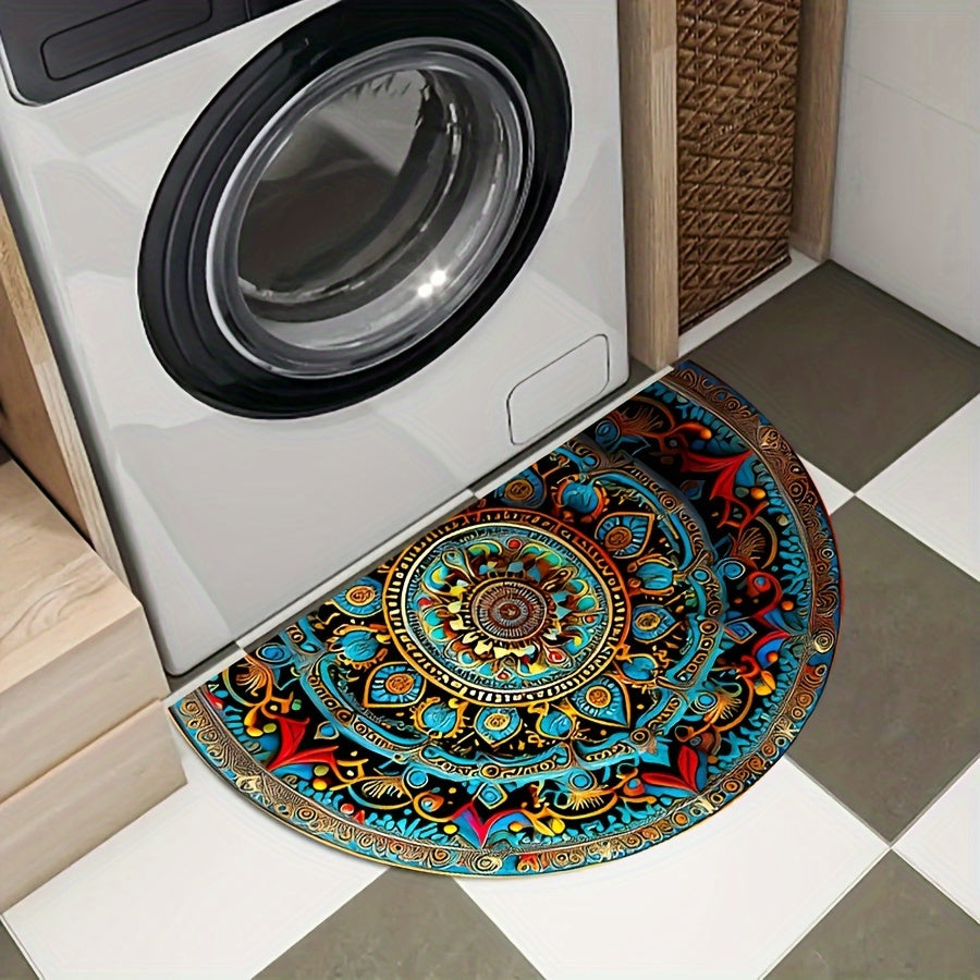 Tapis d'entrée imprimé style demi-lune