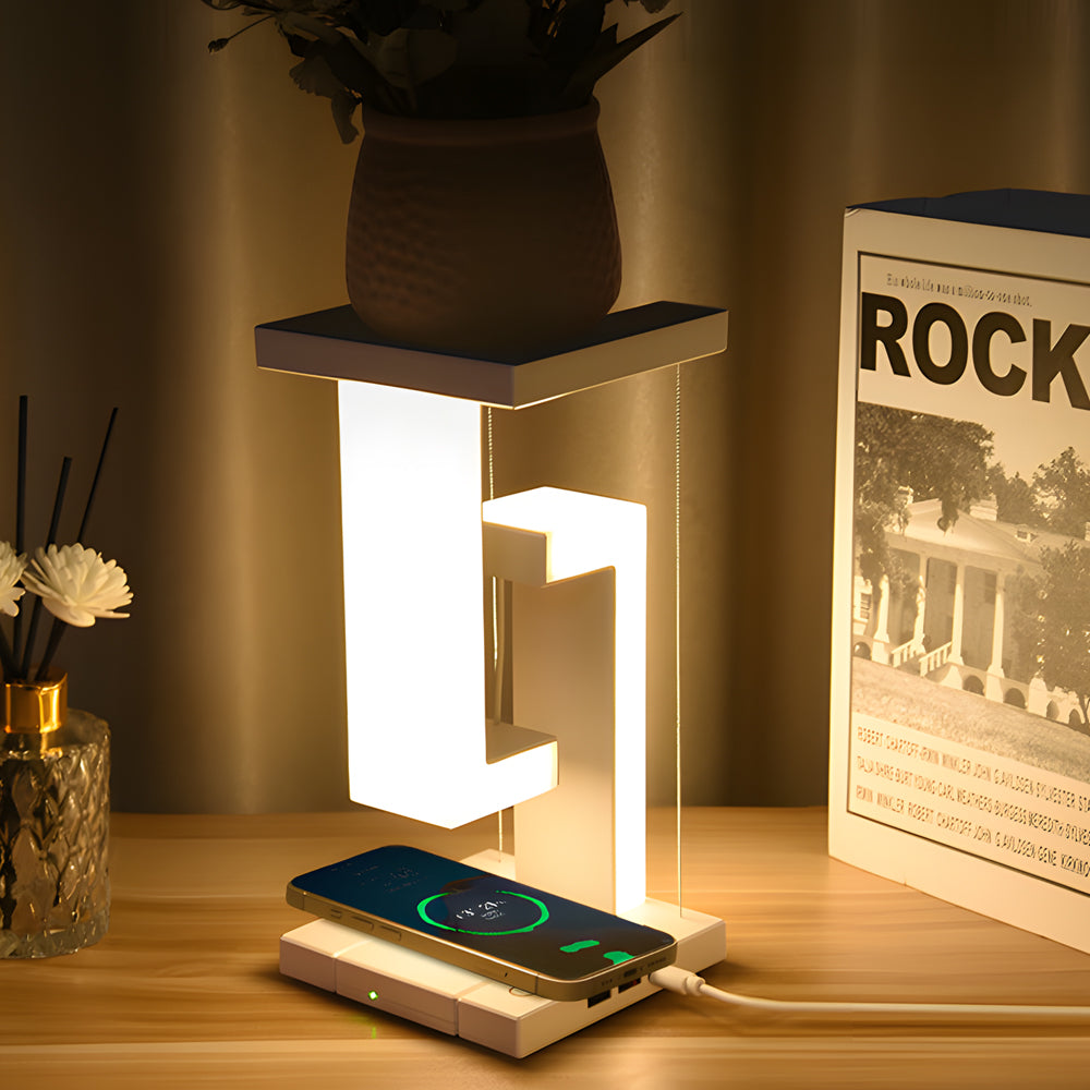 Leviora – Lampe de table LED flottante avec charge sans fil