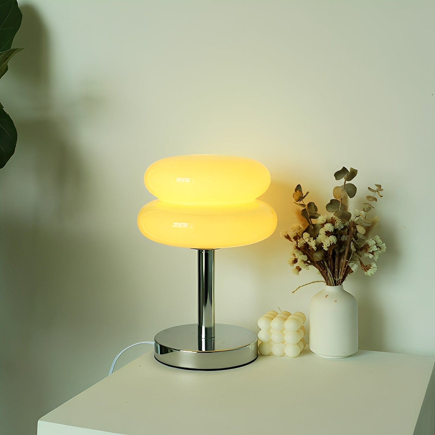 Miyu – Lampe en verre décorative style crème