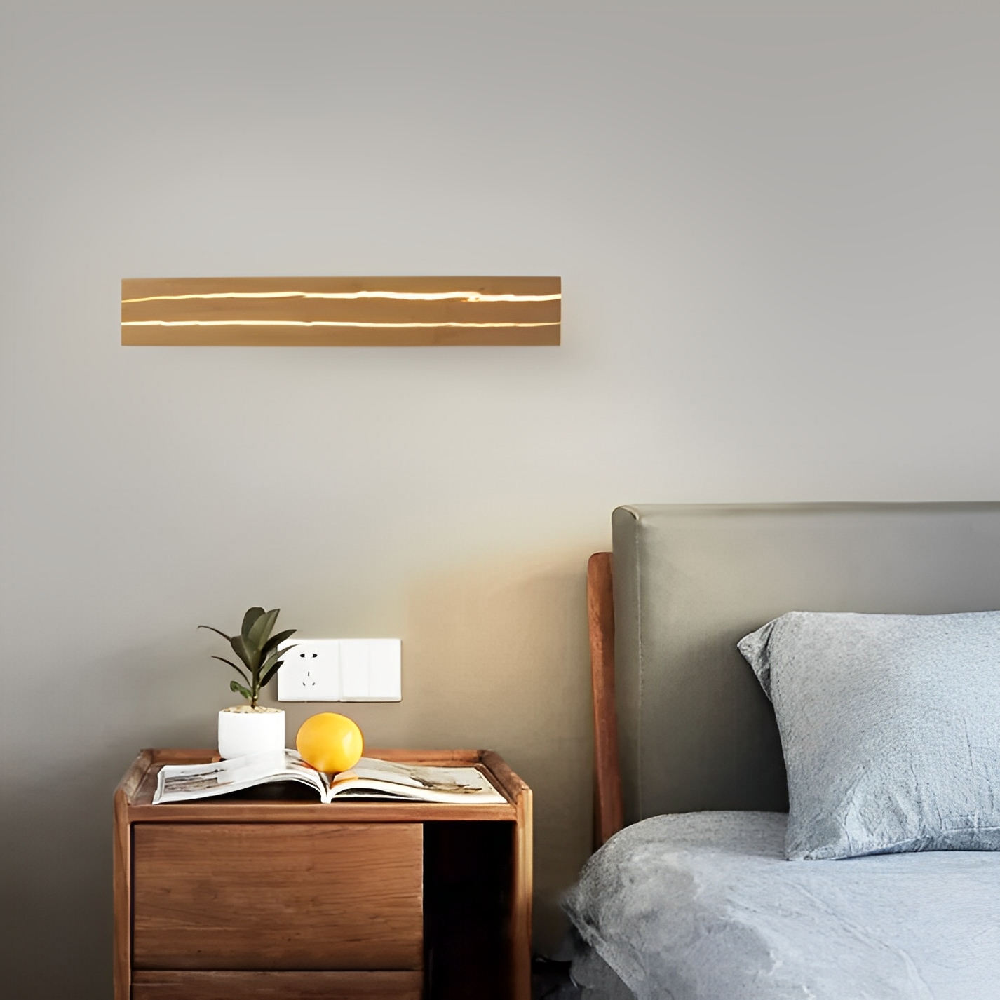 Ewan – Applique murale moderne avec aspect fissure bois