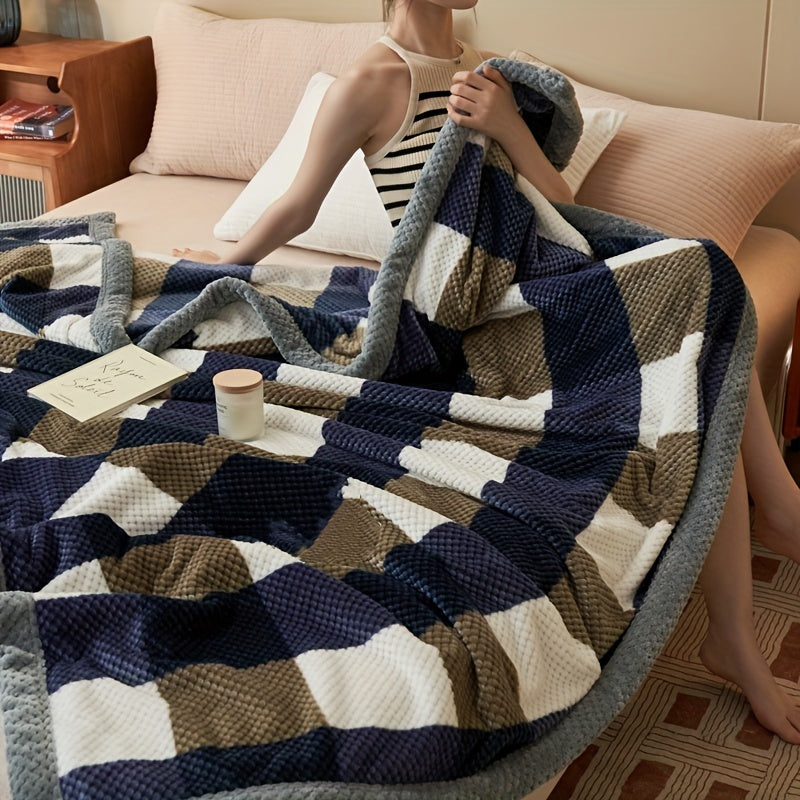 Rowan – Couverture en polaire douce à carreaux pour moments confortables