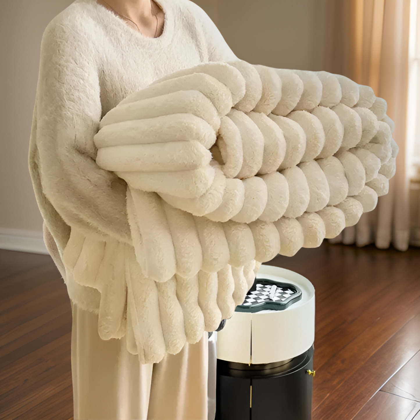 Zyra – Couverture polaire douce pour canapé & moments de détente