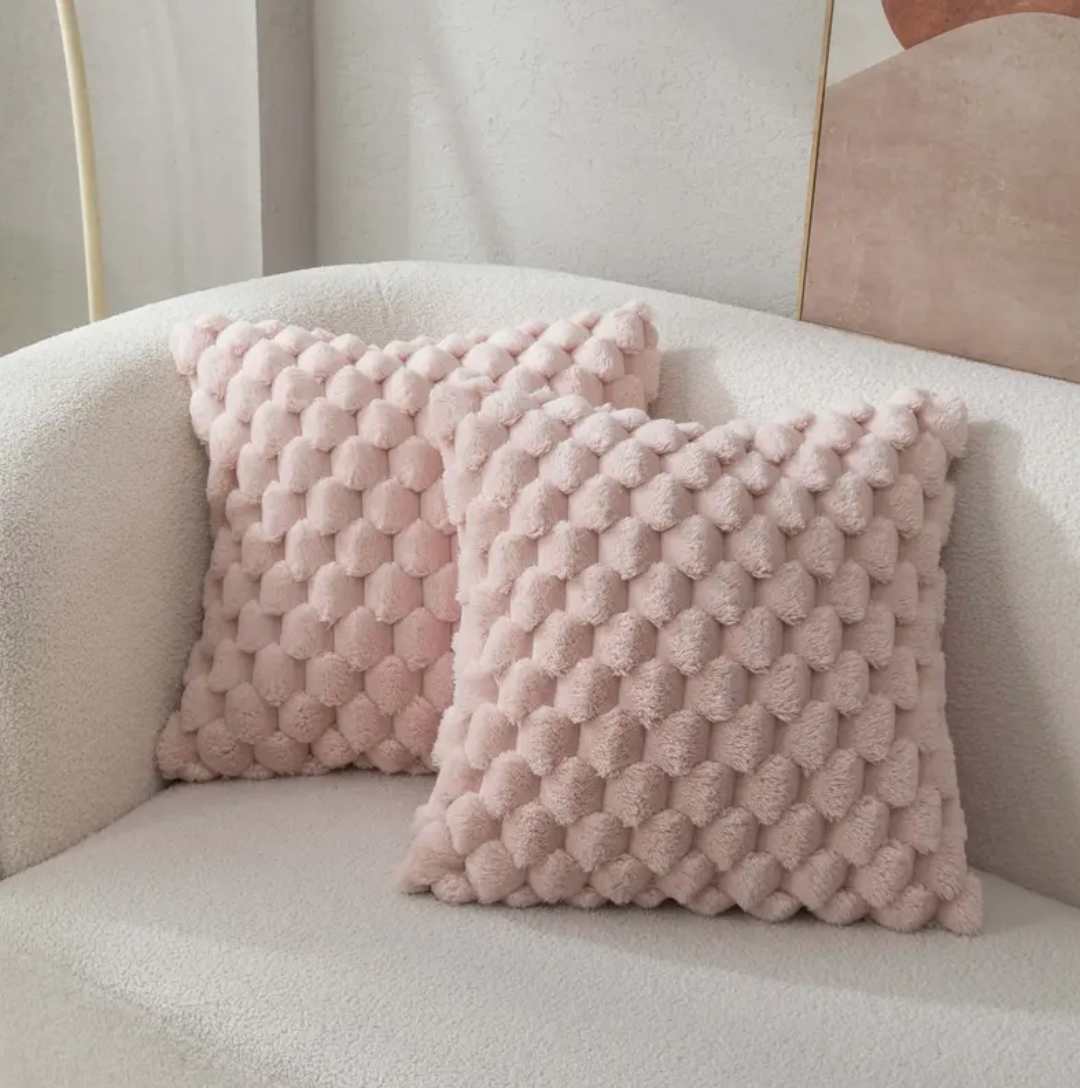 Housse de coussin en polaire douce