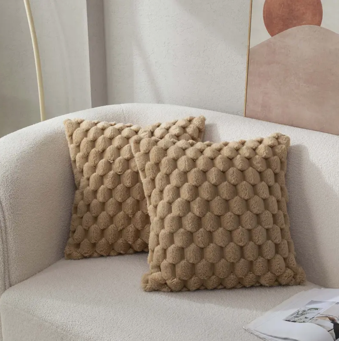 Housse de coussin en polaire douce