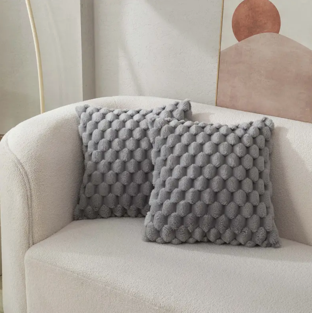 Housse de coussin en polaire douce