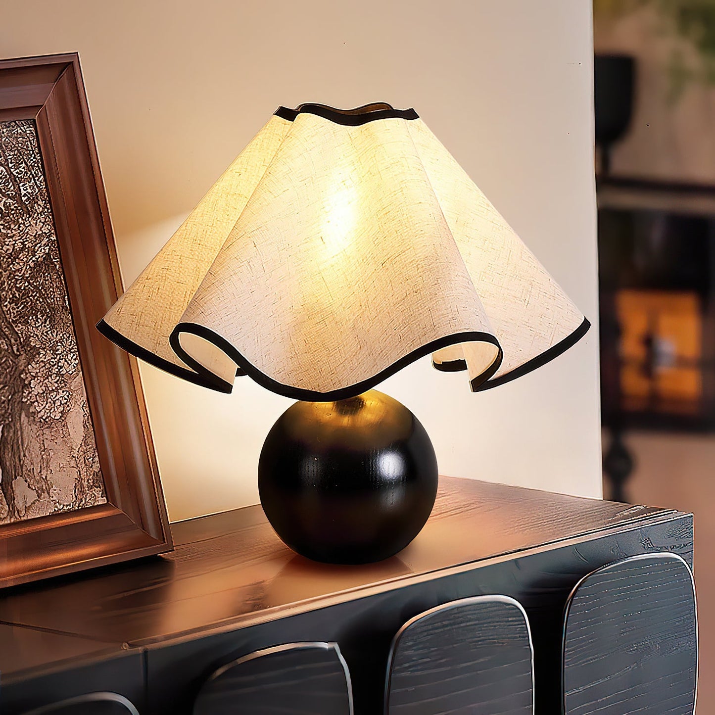 Enid – Lampe de Table Vintage en Design Bois Rétro
