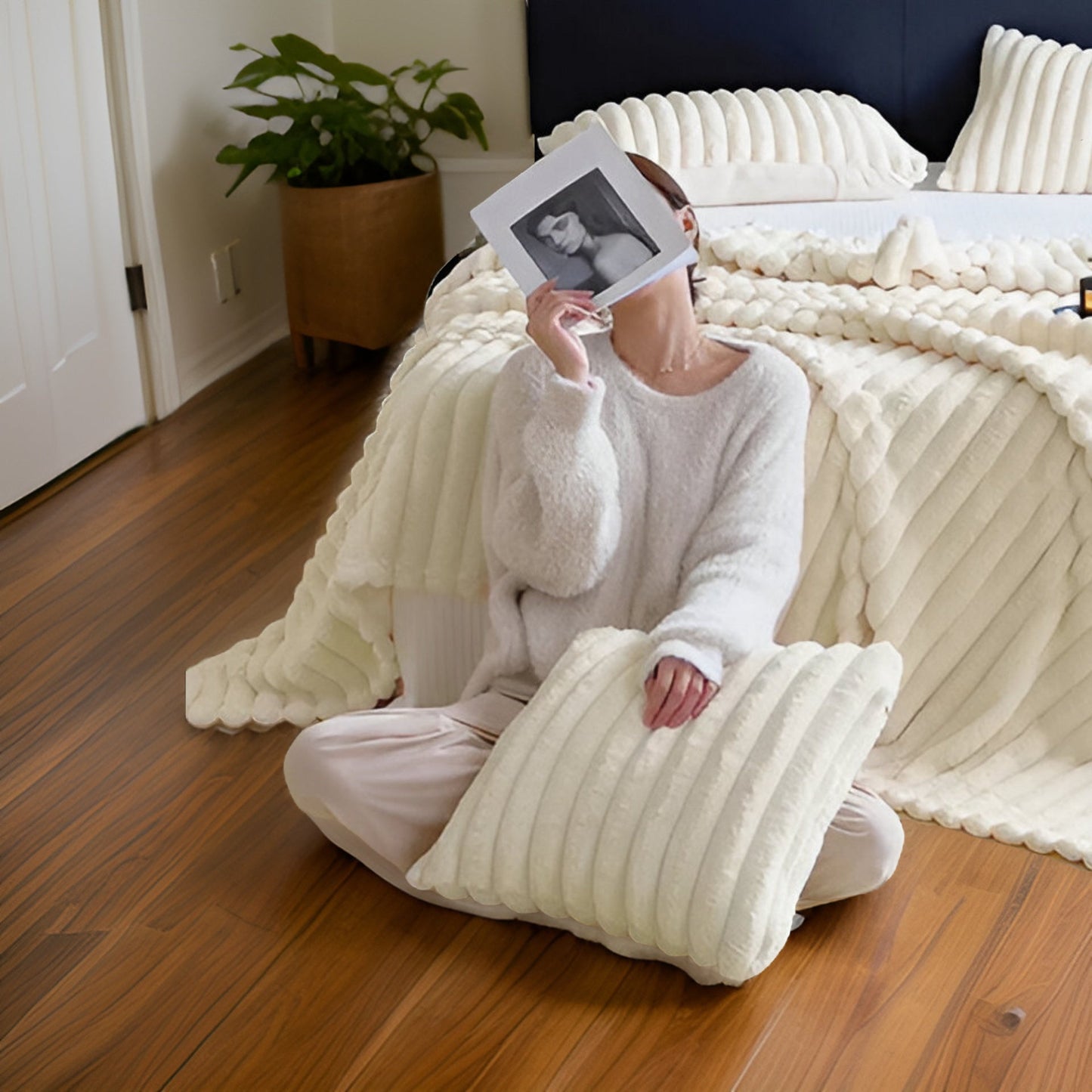 Zyra – Couverture polaire douce pour canapé & moments de détente