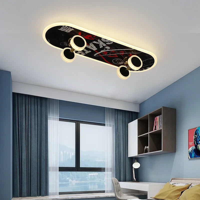 Plafonnier skateboard pour chambre