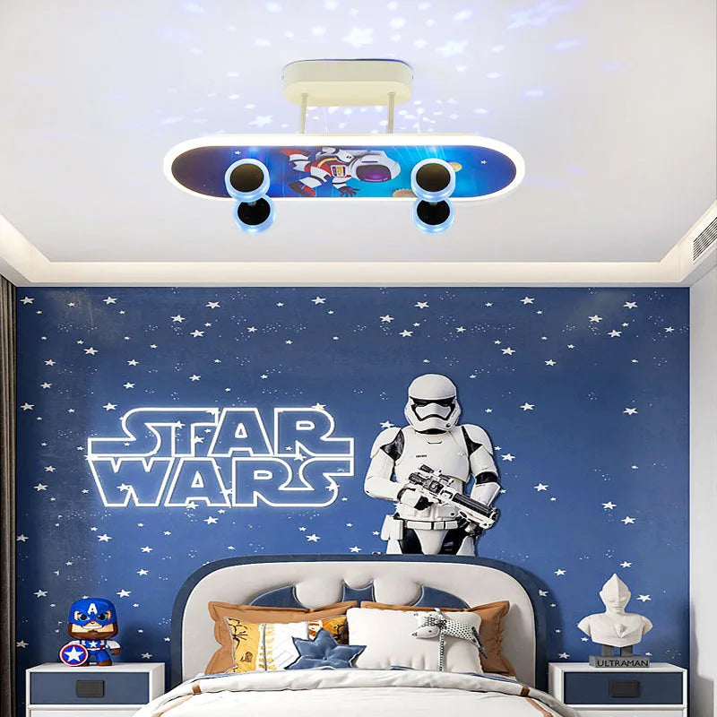 Plafonnier skateboard pour chambre