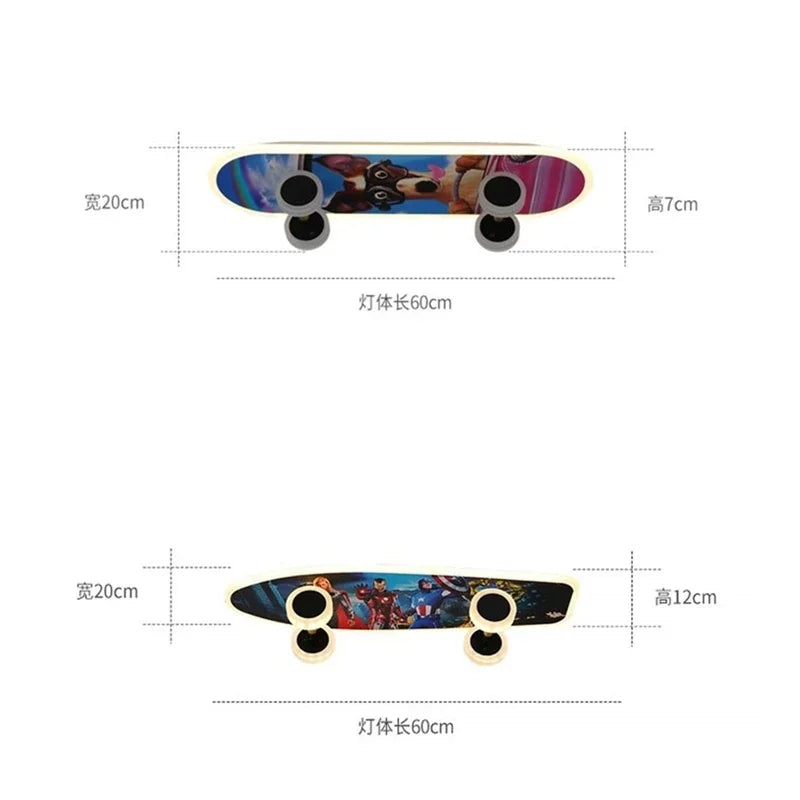 Plafonnier skateboard pour chambre