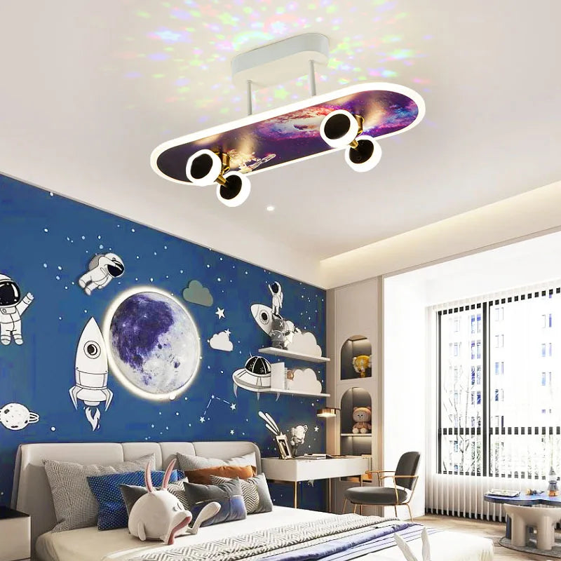 Plafonnier skateboard pour chambre