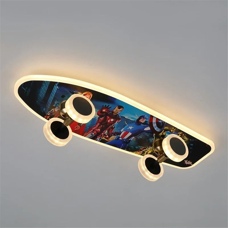 Plafonnier skateboard pour chambre