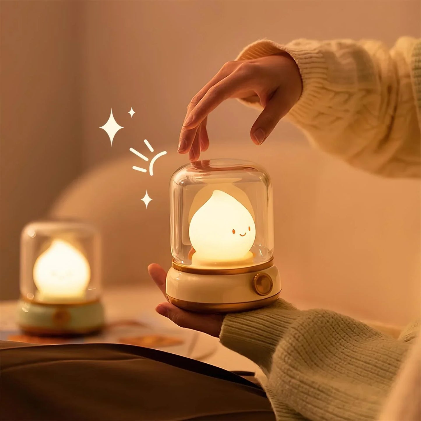 Elina – Lampe de Nuit LED avec Effet de Flamme