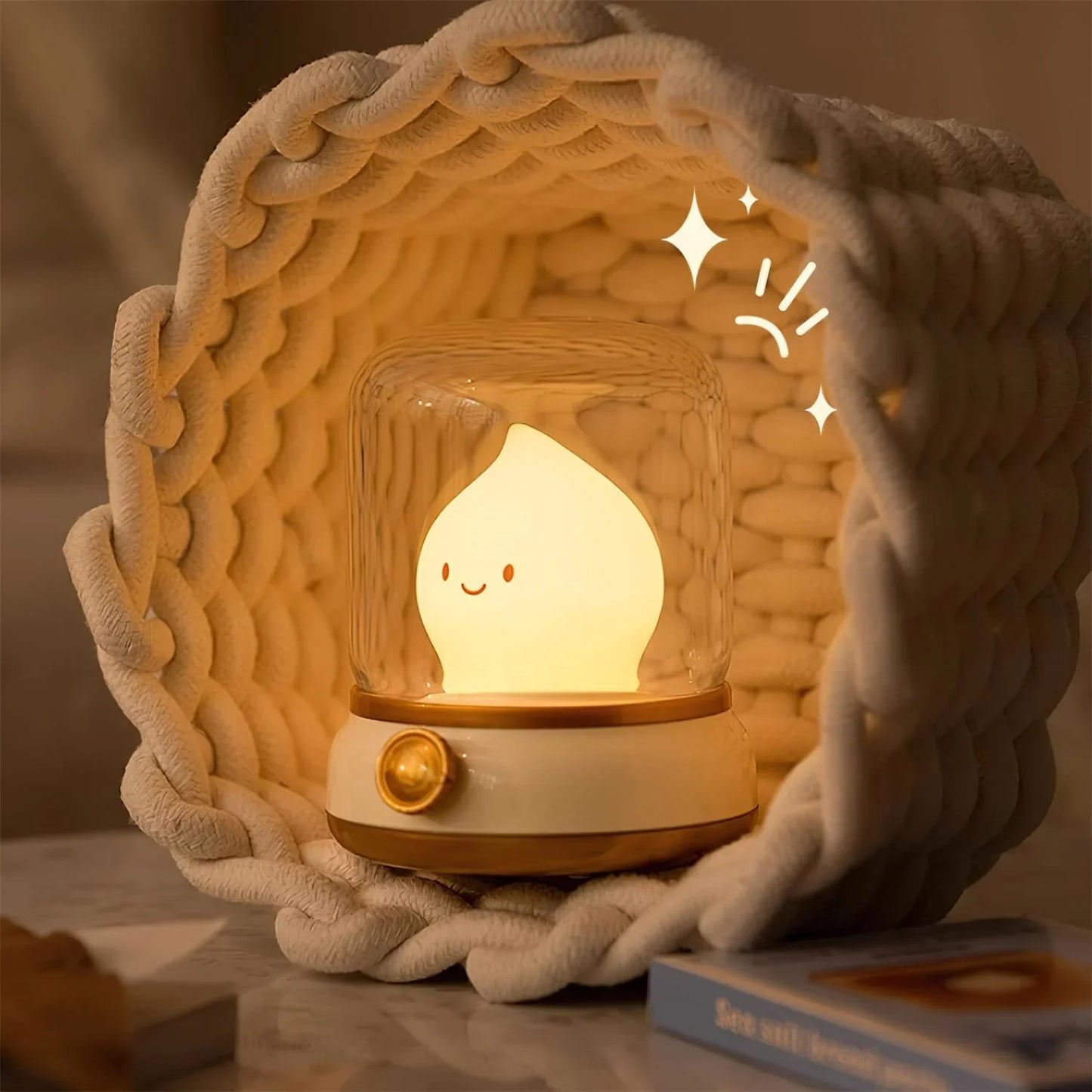 Elina – Lampe de Nuit LED avec Effet de Flamme
