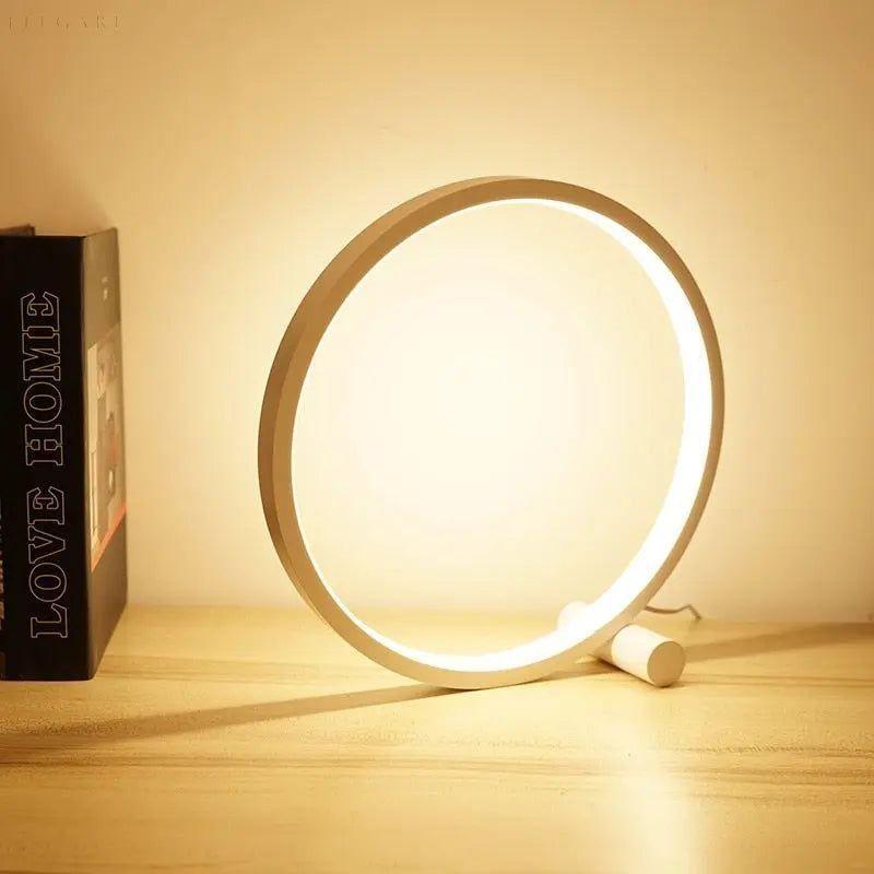 Lampe de table à anneau LED minimaliste et moderne