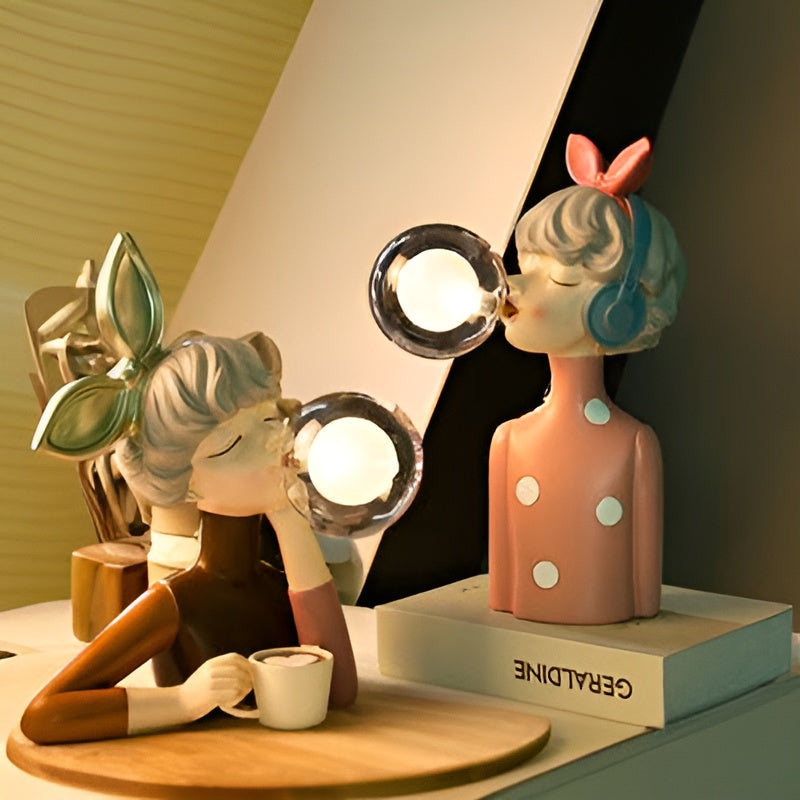 Lampe De Chevet Décorative En Forme De Fille De Dessin Animé