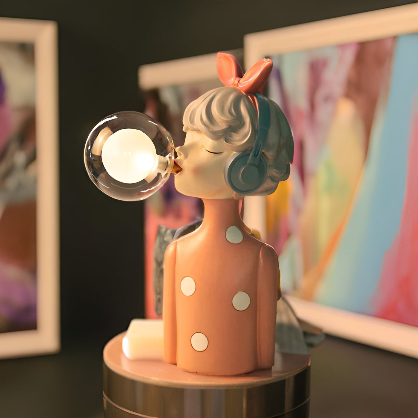 Lampe De Chevet Décorative En Forme De Fille De Dessin Animé