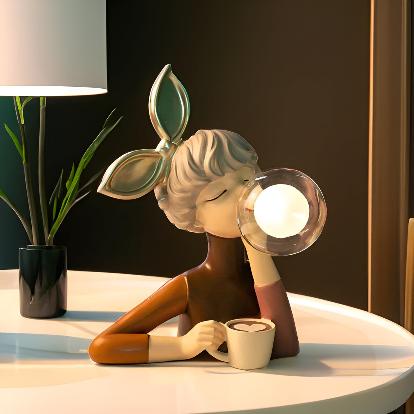 Lampe De Chevet Décorative En Forme De Fille De Dessin Animé