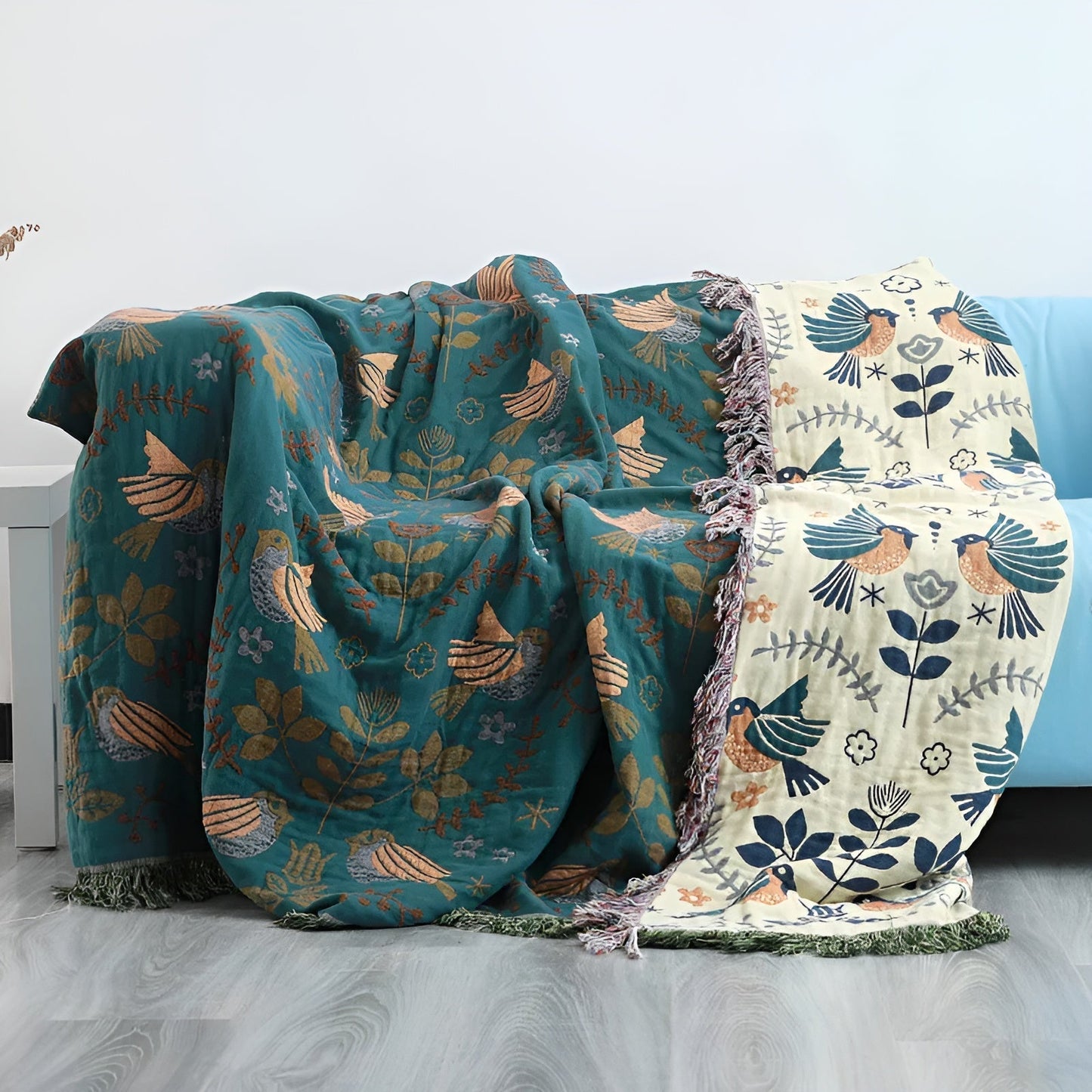 Reve Nomade – Couverture boheme en coton reversible