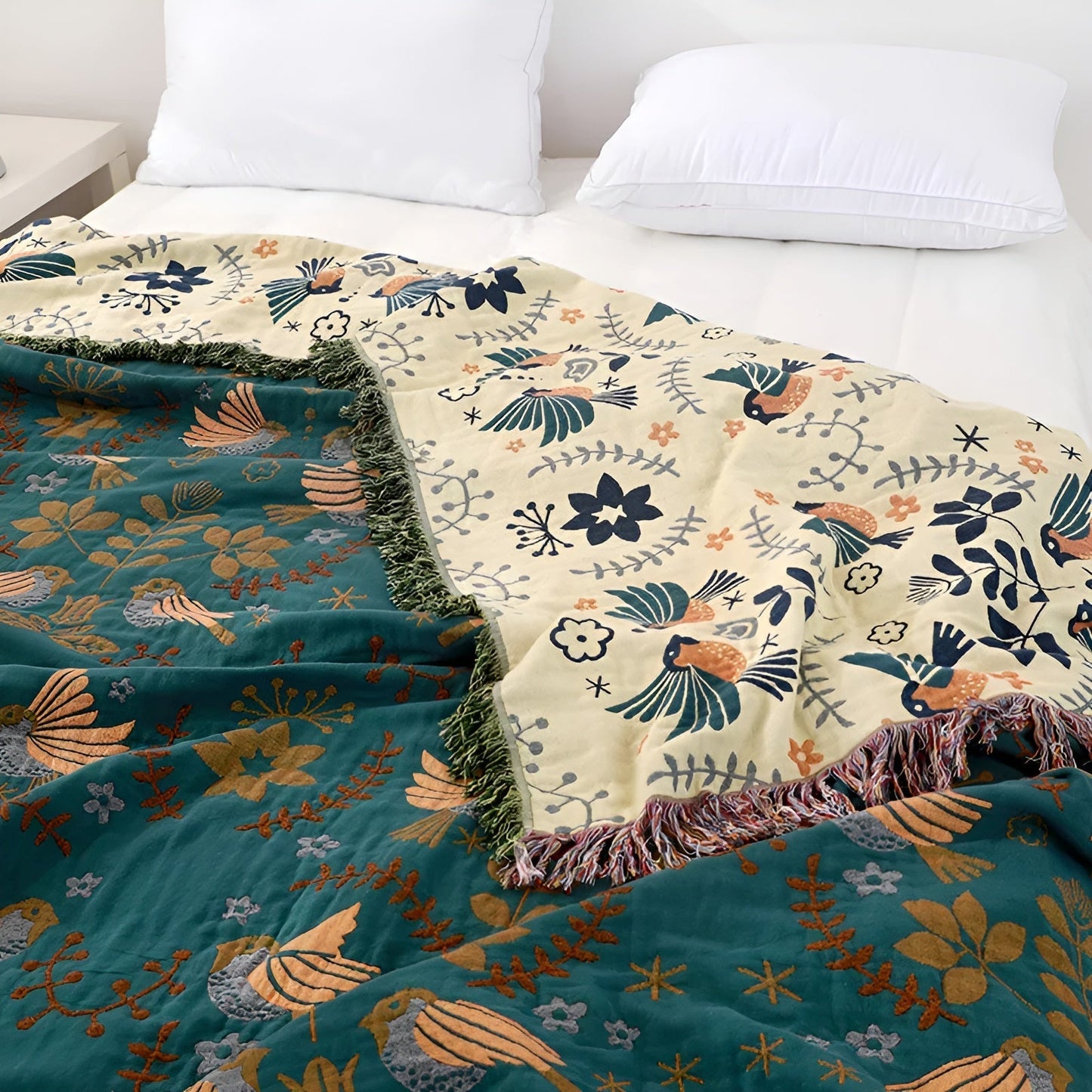 Reve Nomade – Couverture boheme en coton reversible